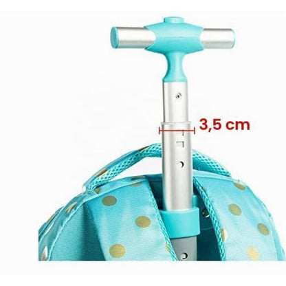 Schultrolley für Mädchen mit Rollen & Federmäppchen