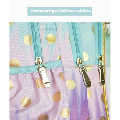 Schultrolley für Mädchen mit Rollen & Federmäppchen