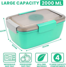 Bugucat Lunchbox Erwachsene 2000ML Auslaufsicher Bento Box
