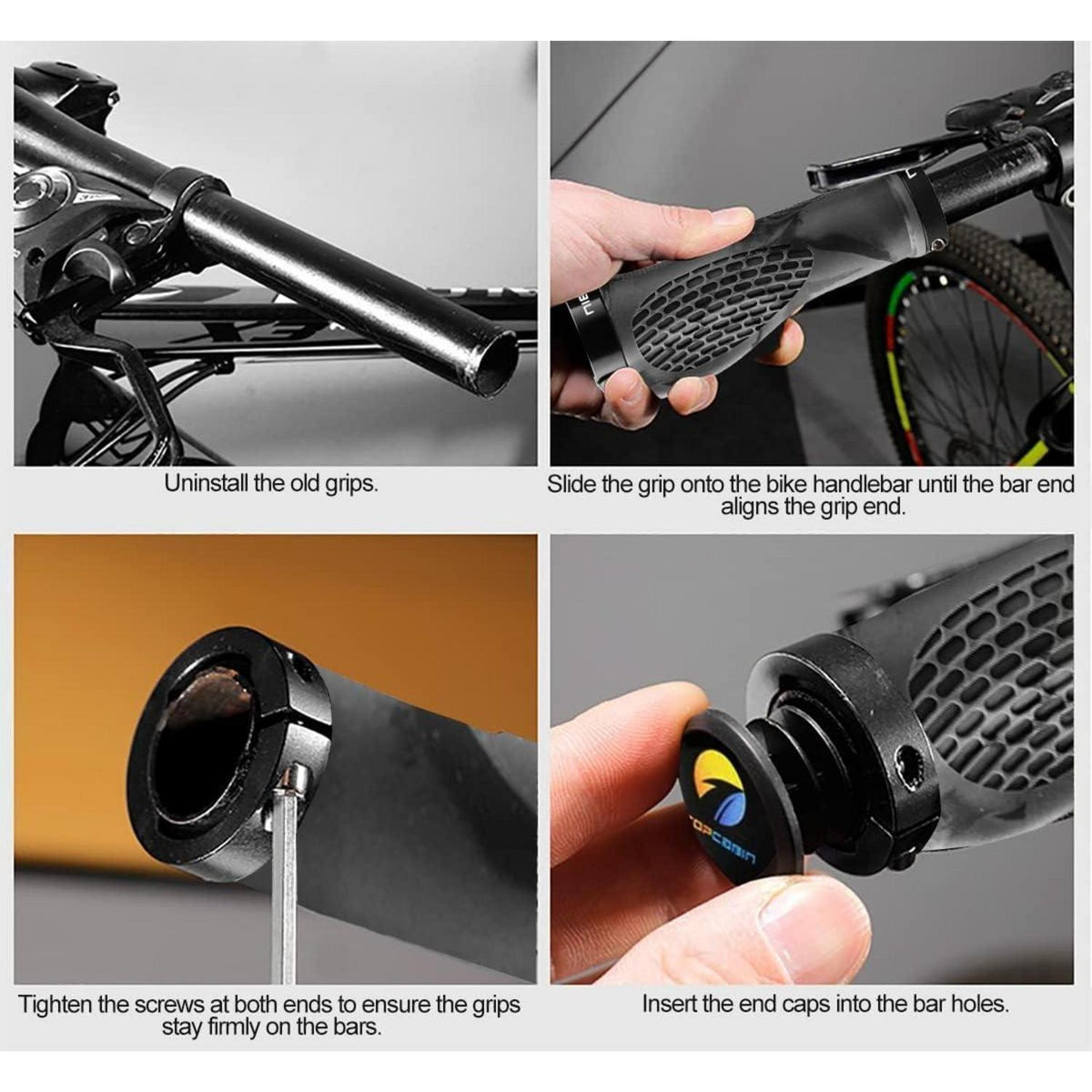 Ergonomische Fahrradgriffe Gummi Grün (1 Paar)