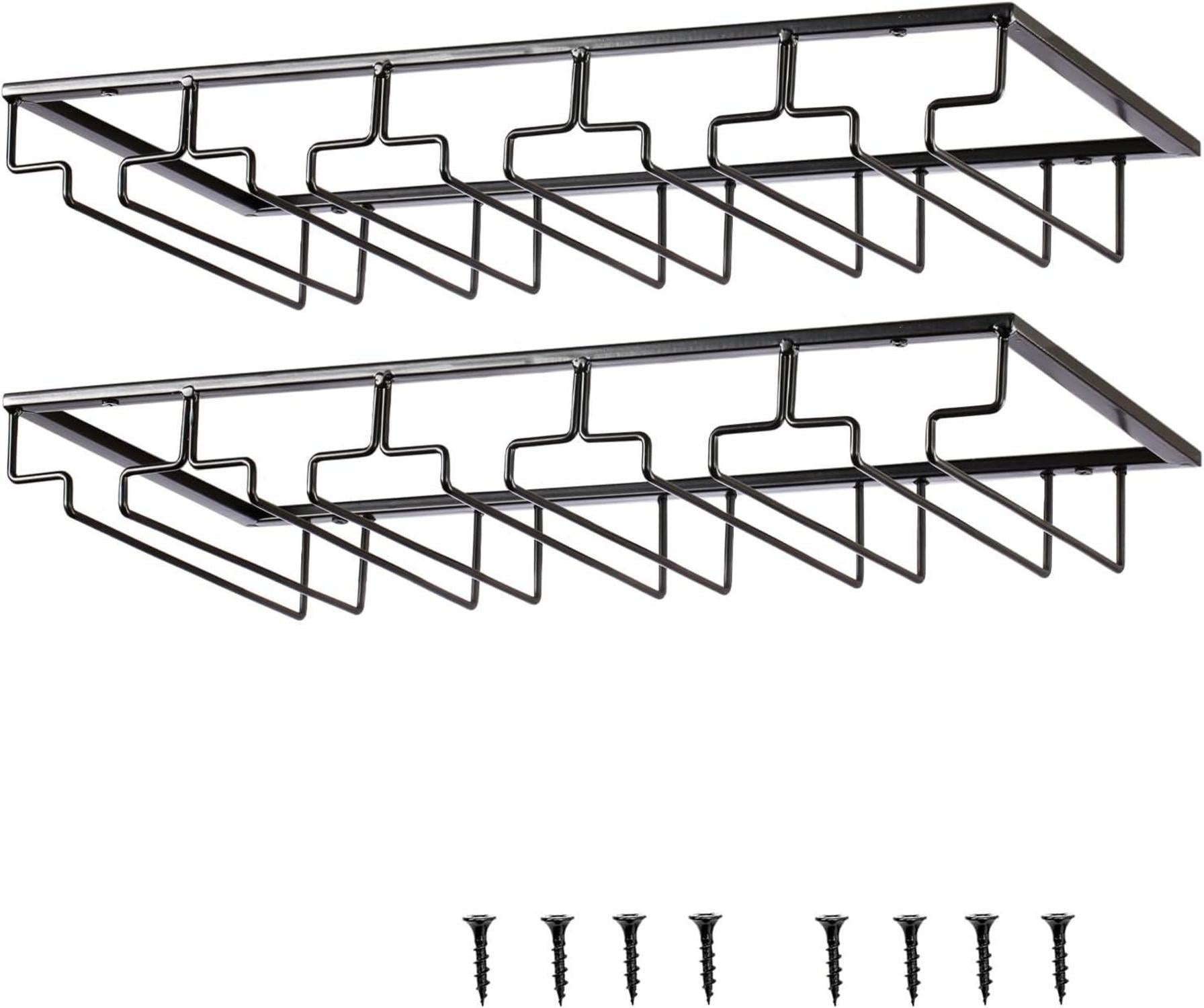 Weinglashalter Metall Schwarz 5 reihig Schrank Schrauben Aufhängen