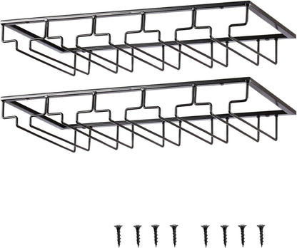 Weinglashalter Metall Schwarz 5 reihig Schrank Schrauben Aufhängen