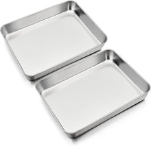 Backblech Set Edelstahl Auflaufform Kuchenblech 2er Set 23x17x5cm