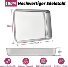 HaWare Edelstahl Backblech 2er Set 26x20x5cm - Gesundes