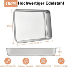 HaWare Backblech Edelstahl Rechteckig 2er Set 31x24x5cm