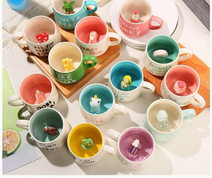 Alpaka Tasse 3D Tier Keramik Geschenk Teetasse Löffel Untersetzer 350 ml