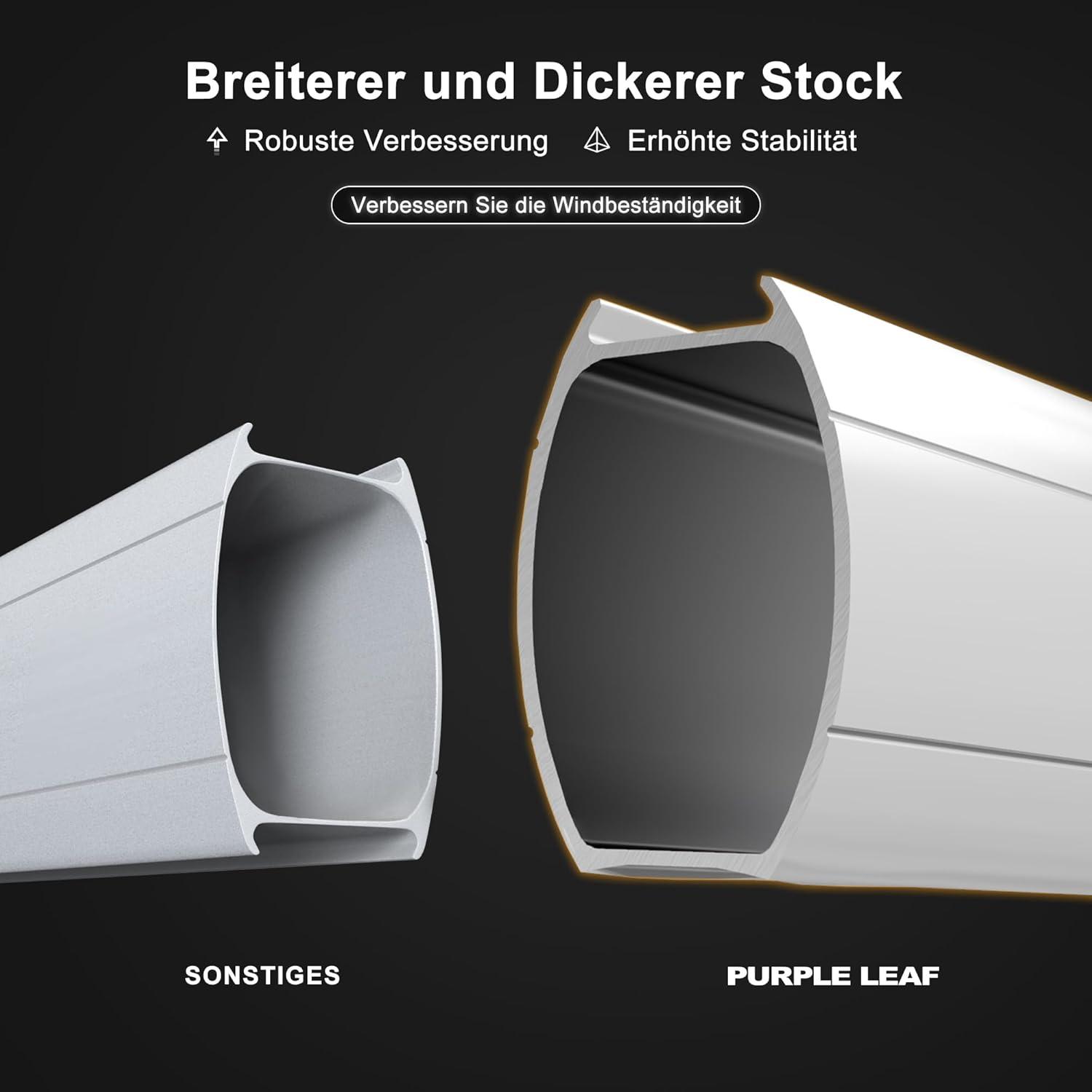 Sonnenschirm Rechteckig 270x365 cm LED Beleuchtung 360°Rotation Grau