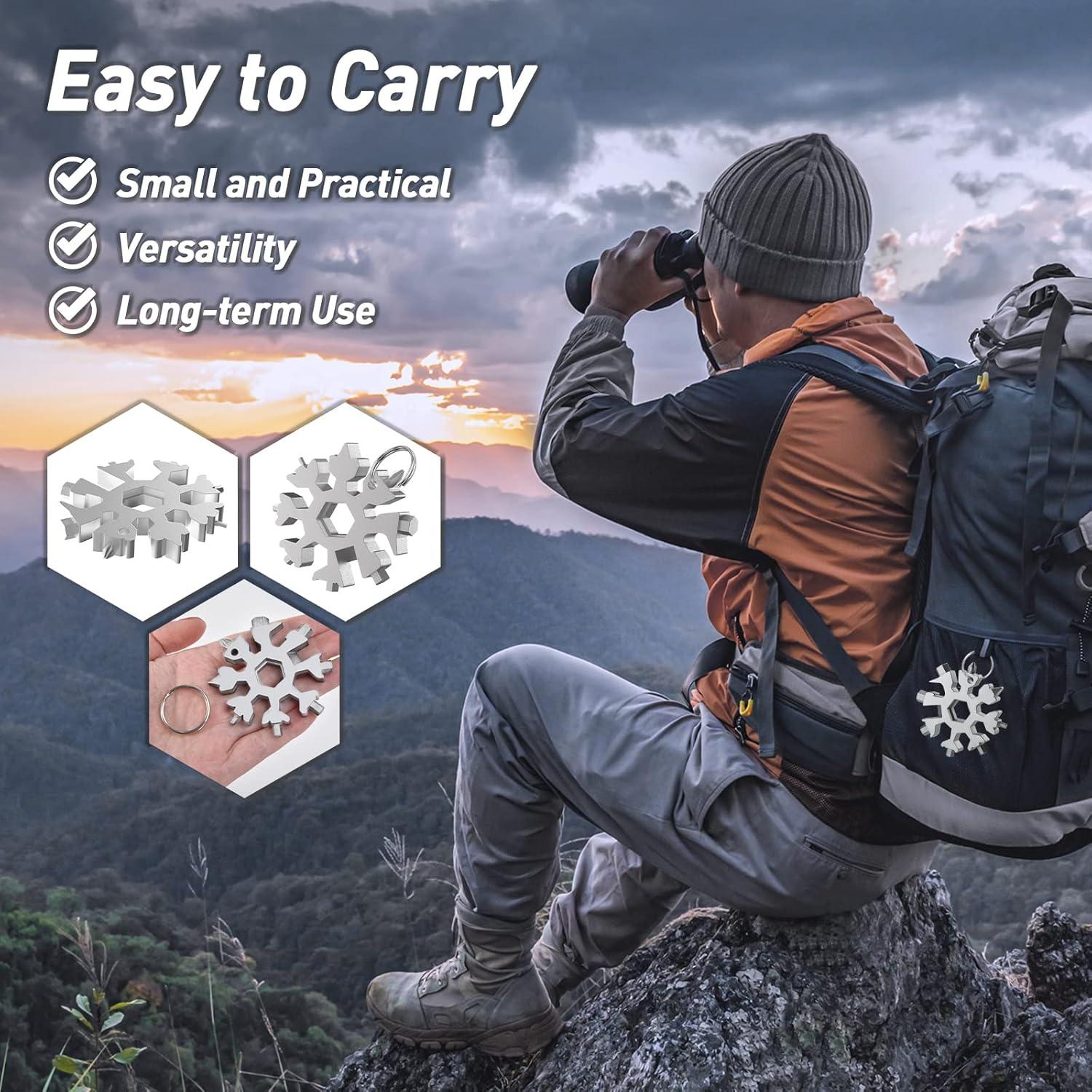 Schneeflocken Multitool 18-in-1 Geschenke Männer Weihnachten Silber