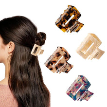 4er Pack Acryl Haarklammern Schildpattmuster Zähne Klemme