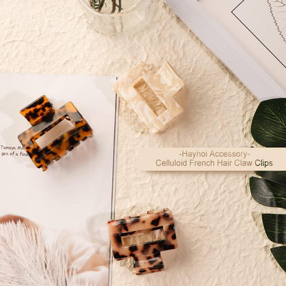 4PCS Acrylhaarclips Schildpatt-Zähne-Klemme Leopardendruck