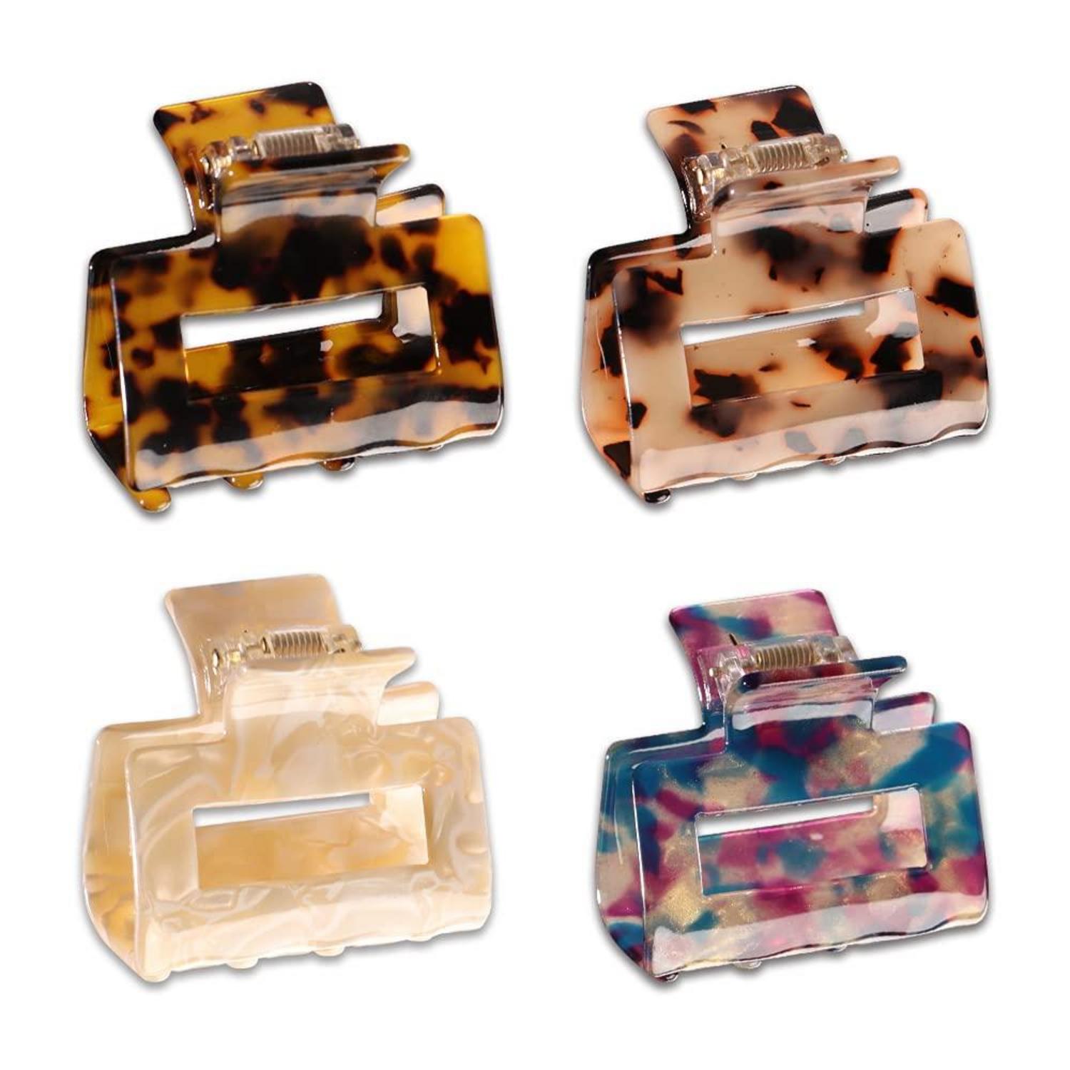 4PCS Acryl Haarklammern Sets Schmetterlings-Kieferklammern