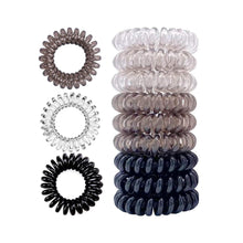 9er Set Spiral Telefonkabel Haargummis Haarband, 3 Farben Anti Spliss