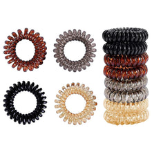 8er Set Spiral Telefonkabel Haargummis 4 Farben Anti-Spliss Zopfgummi