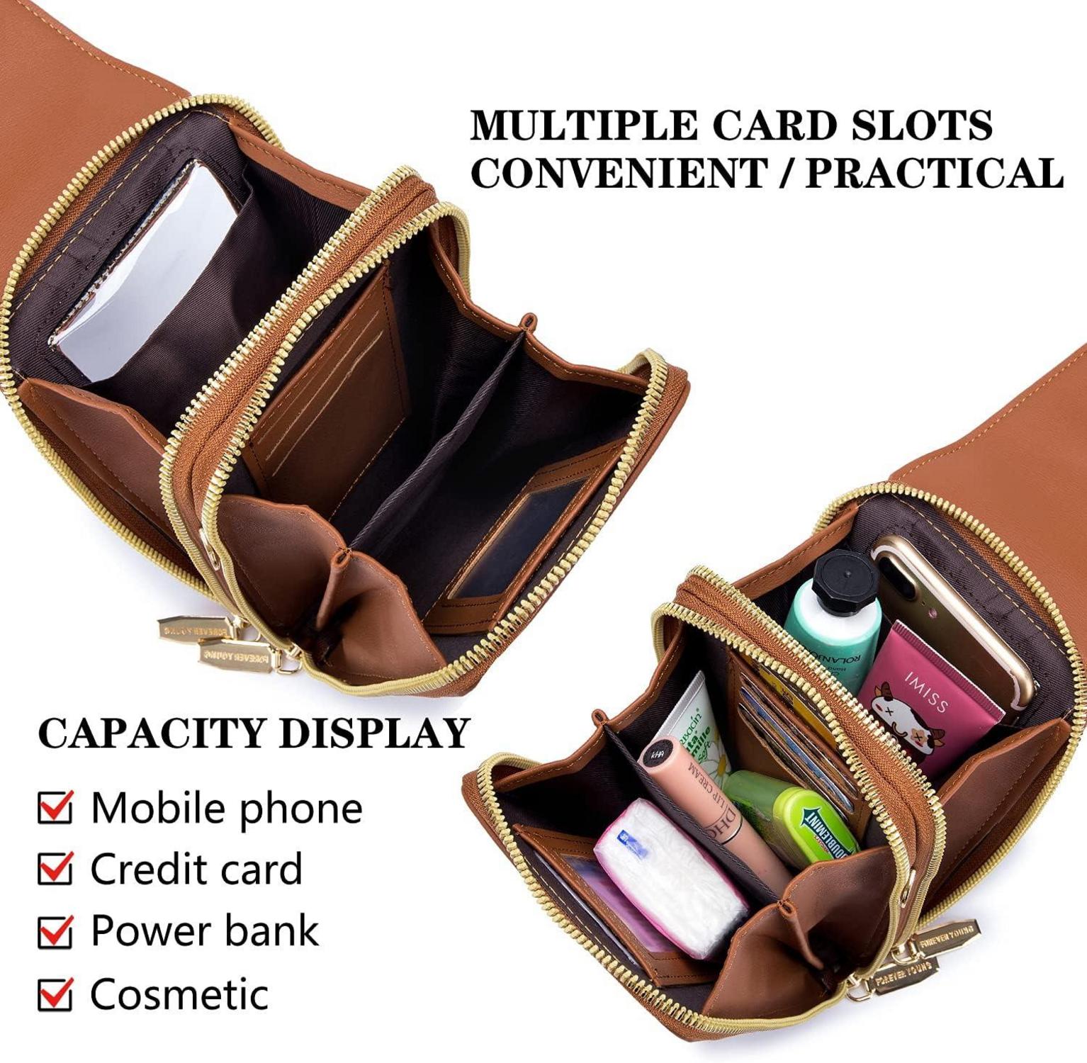 Kleine Handy Umhängetasche Damen 3-in-1 Schultergurte Crossbody