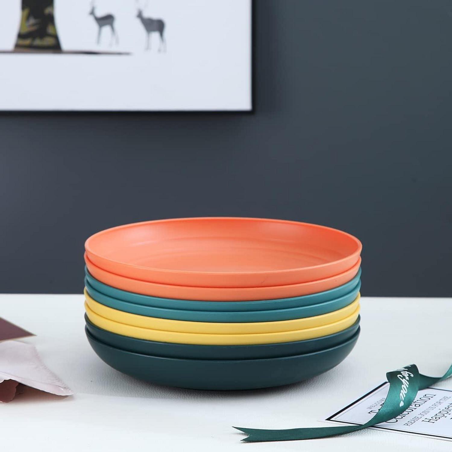 8er Set Kunststoff Abendessen Teller 23cm