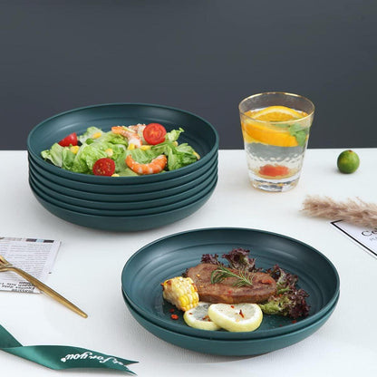 Kyraton Teller Set 8er 23cm Dunkelgrün Kunststoff Abendessen Picknick Outdoor