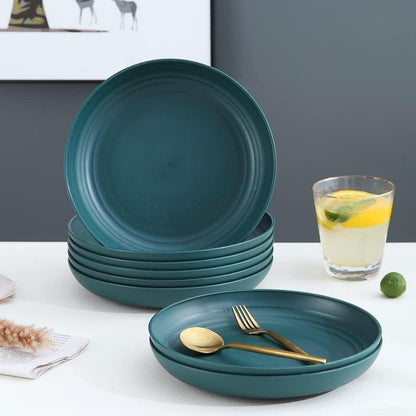 Kyraton Teller Set 8er 23cm Dunkelgrün Kunststoff Abendessen Picknick Outdoor