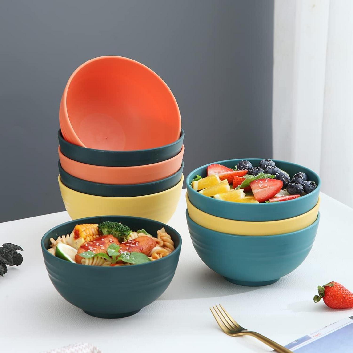 Kyraton 760ml Plastik Müslischüssel 8er Set - Unzerbrechlich, leicht, spülmaschinenfest