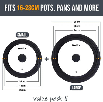Walfos Universaldeckel für Töpfe & Pfannen Ø 16/18/20cm & 24/26/28cm