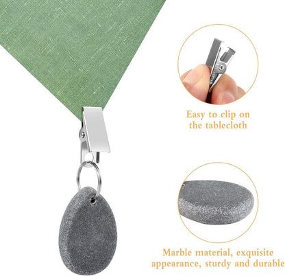 Tischdeckenbeschwerer Set Marmor tropfenförmig 30-34g für Garten Haus