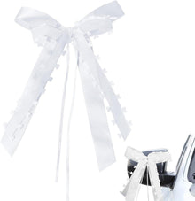 20 Stück weiße Autoschleifen Hochzeit Herzform Autoschmuck Gazeband