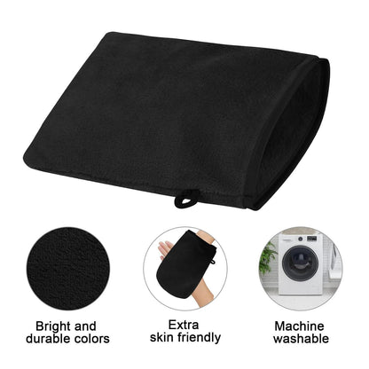 PHOGARY 10 Stück Mikrofaser-Waschhandschuhe - Schwarz 15,2 x 20,3 cm