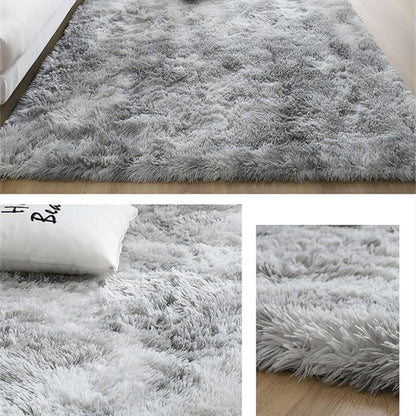 Hochflor Teppich 160x230 Grau Weiß Modern Flauschig Weich