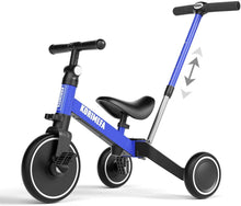 Kinder Laufrad Dreirad Lauffahrrad mit Schubstange PU-Sitz