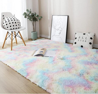 Hochflor Teppich Bunt Modern Flauschig Weich Wohnzimmer Kinderzimmer