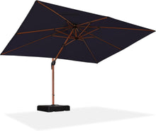 Ampelschirm Rechteckig Alu Holzoptik 270x365 cm Sonnenschirm