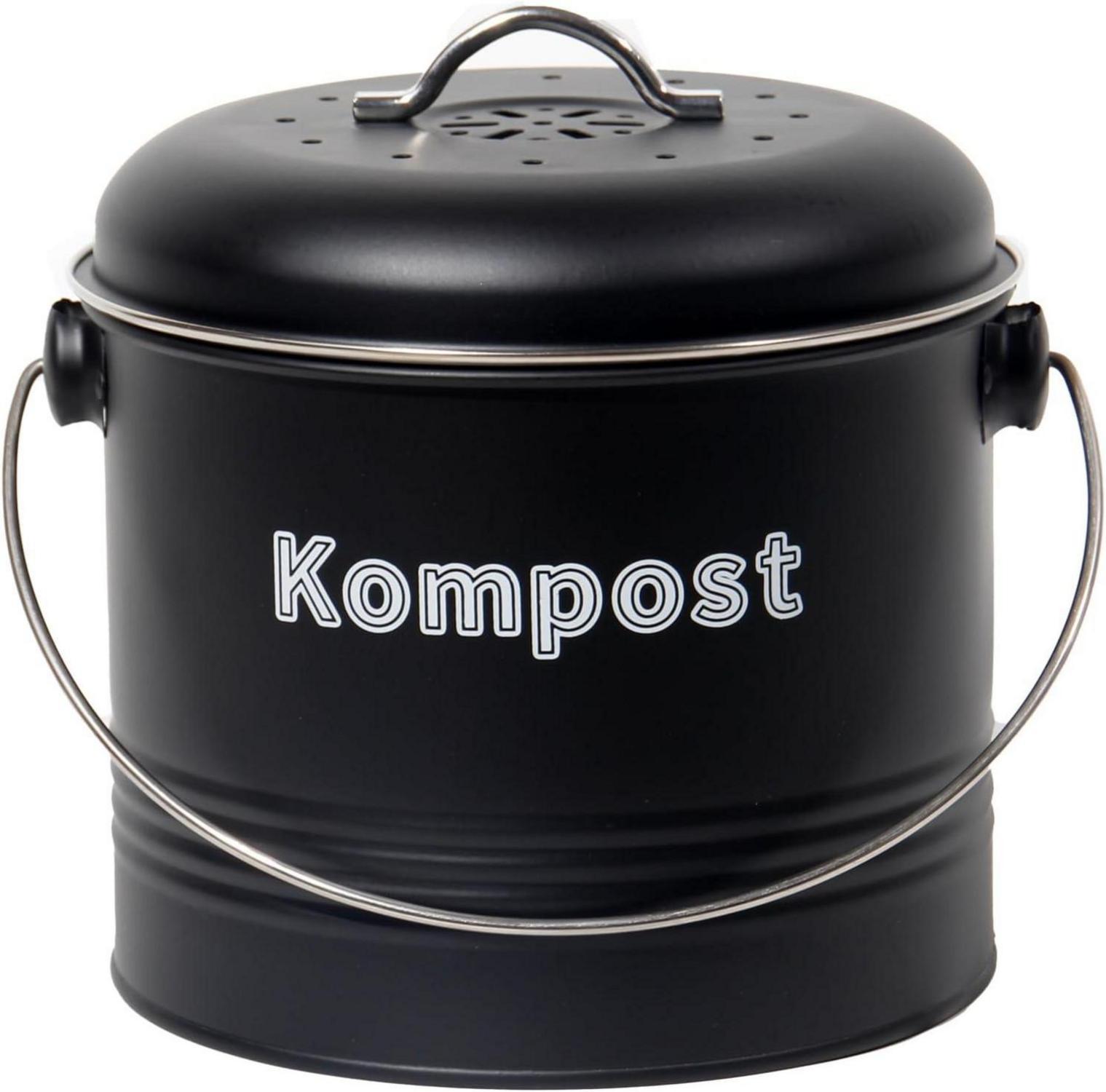 Biomülleimer Küche 3,5 L mit Aktivkohlefiltern und Retro-Design