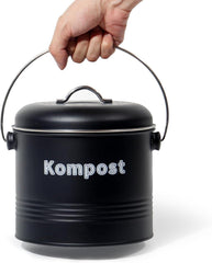 Biomülleimer Küche 3,5 L Aktivkohlefilter Geruchsdicht Schwarz