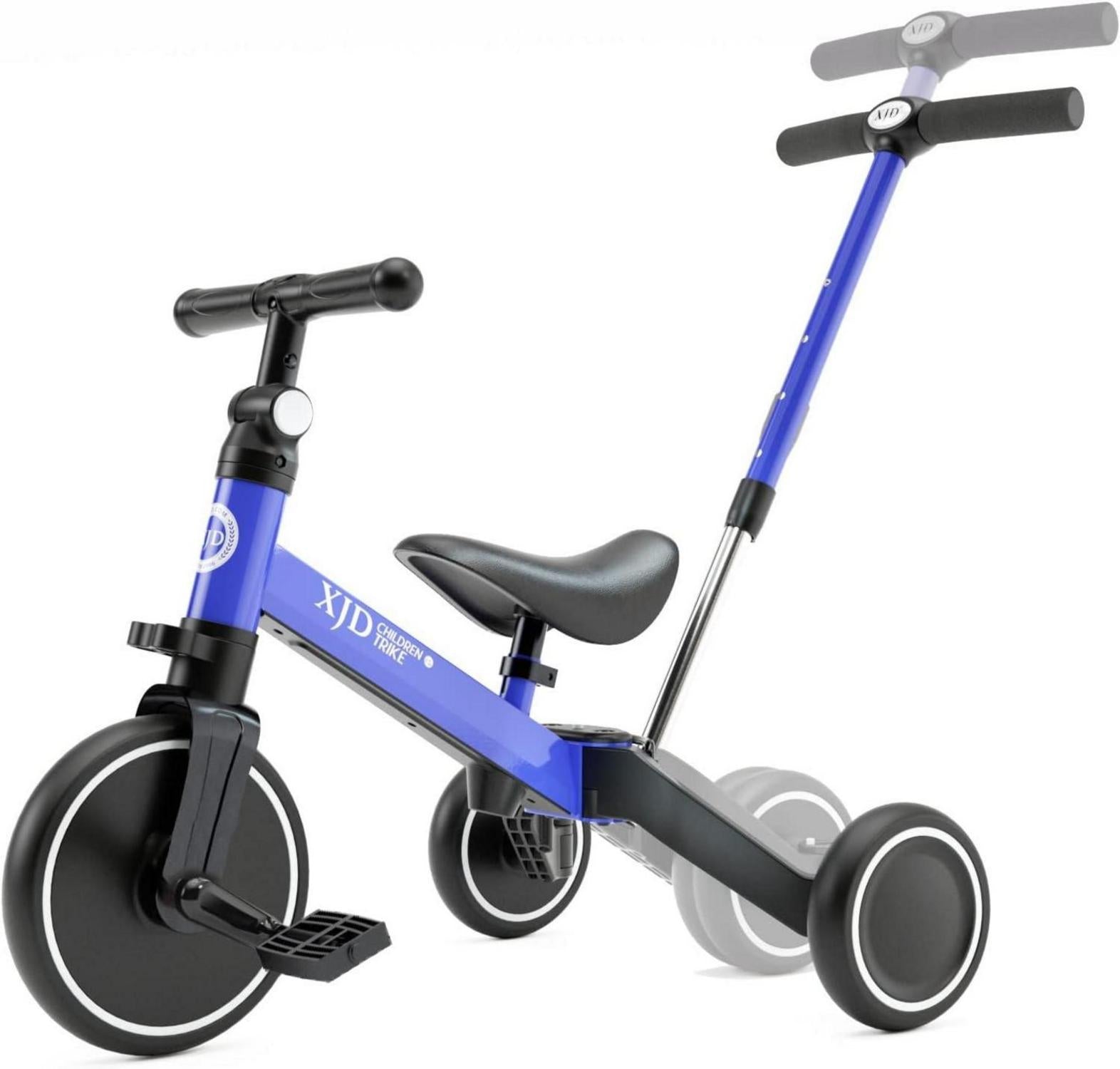 XJD Kinder Dreirad Laufrad Verstellbarer Sitz abnehmbares Pedal Blau
