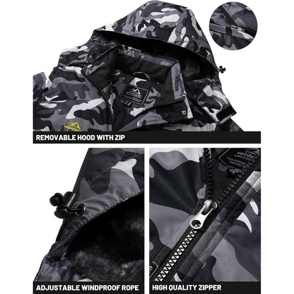 Herren Winterjacke wasserdicht & winddicht mit Fleece-Futter