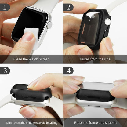 Schutzhülle Apple Watch Series 9/8/7 45mm Displayschutzfolie KlarHD