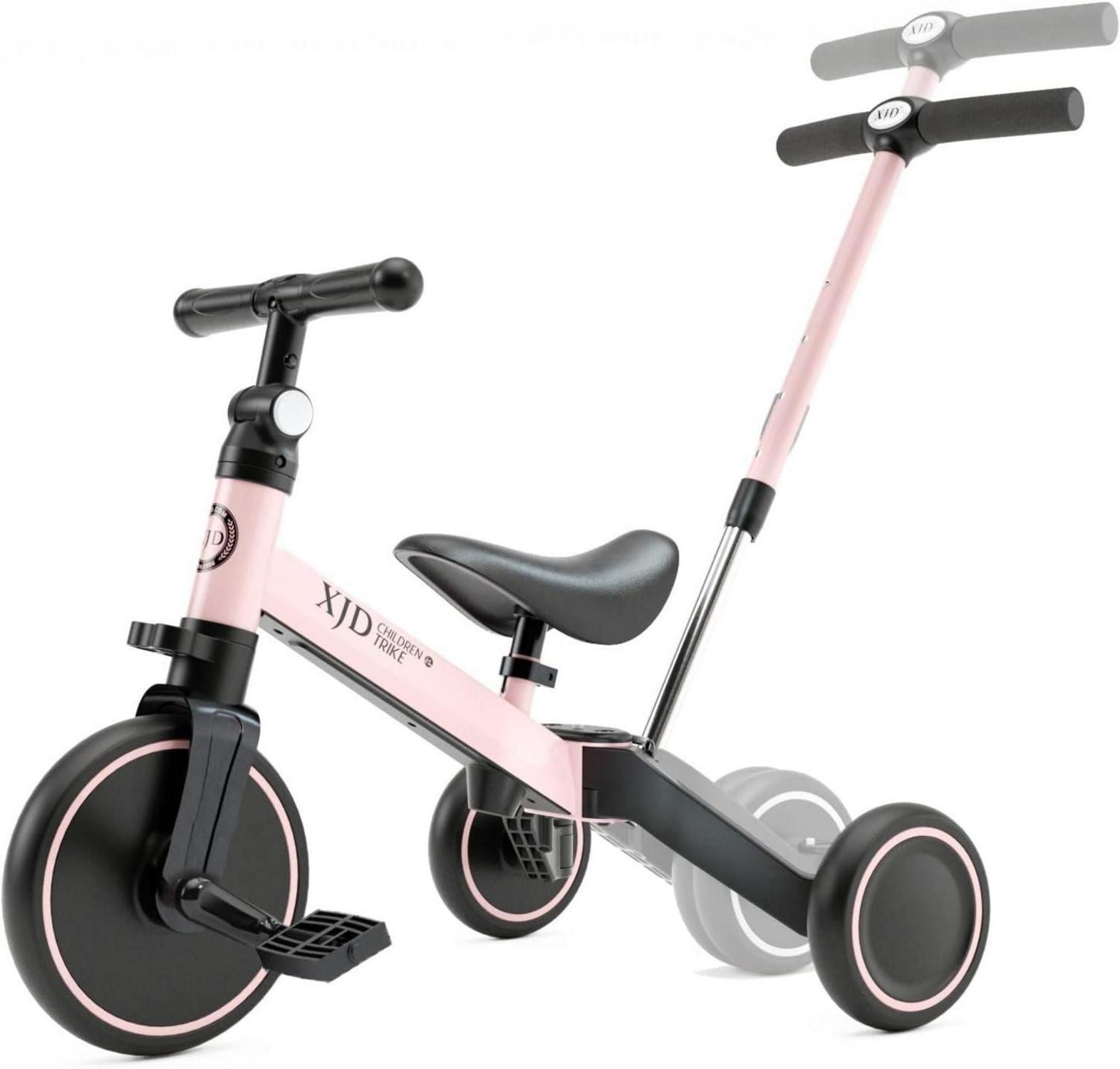 Kinderdreirad Laufrad Lauflernhilfe 4 in 1 Verstellbarer Sitz & Pedal