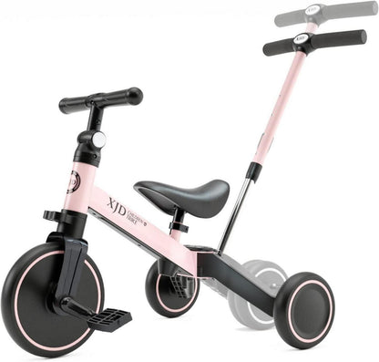 Kinderdreirad Laufrad Lauflernhilfe 4 in 1 Verstellbarer Sitz & Pedal