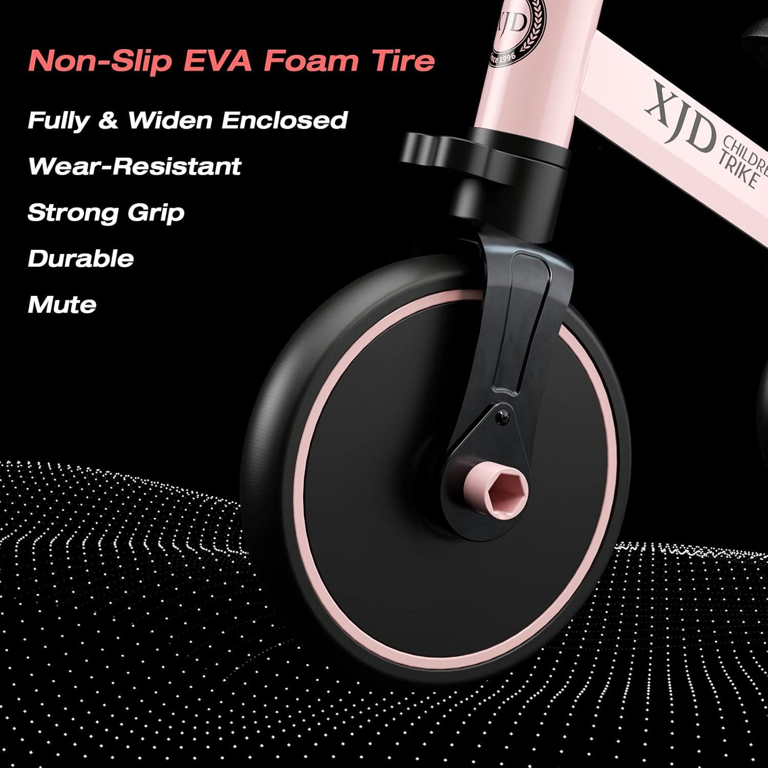 Kinder Dreirad Laufrad 4 in 1 Verstellbarer Sitz Rosa