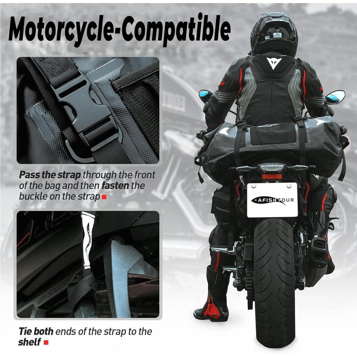 65L Wasserdichte Duffelbag – Reisetasche für Motorrad, Kajak & Boot