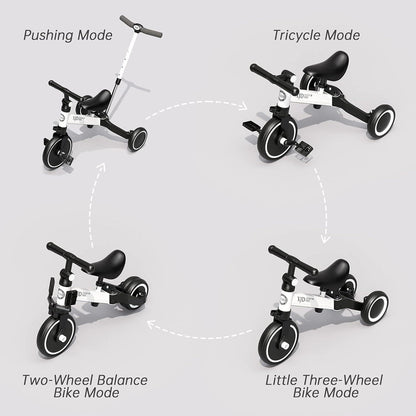 XJD 4-in-1 Kinder Dreirad Laufrad Verstellbar Sitz