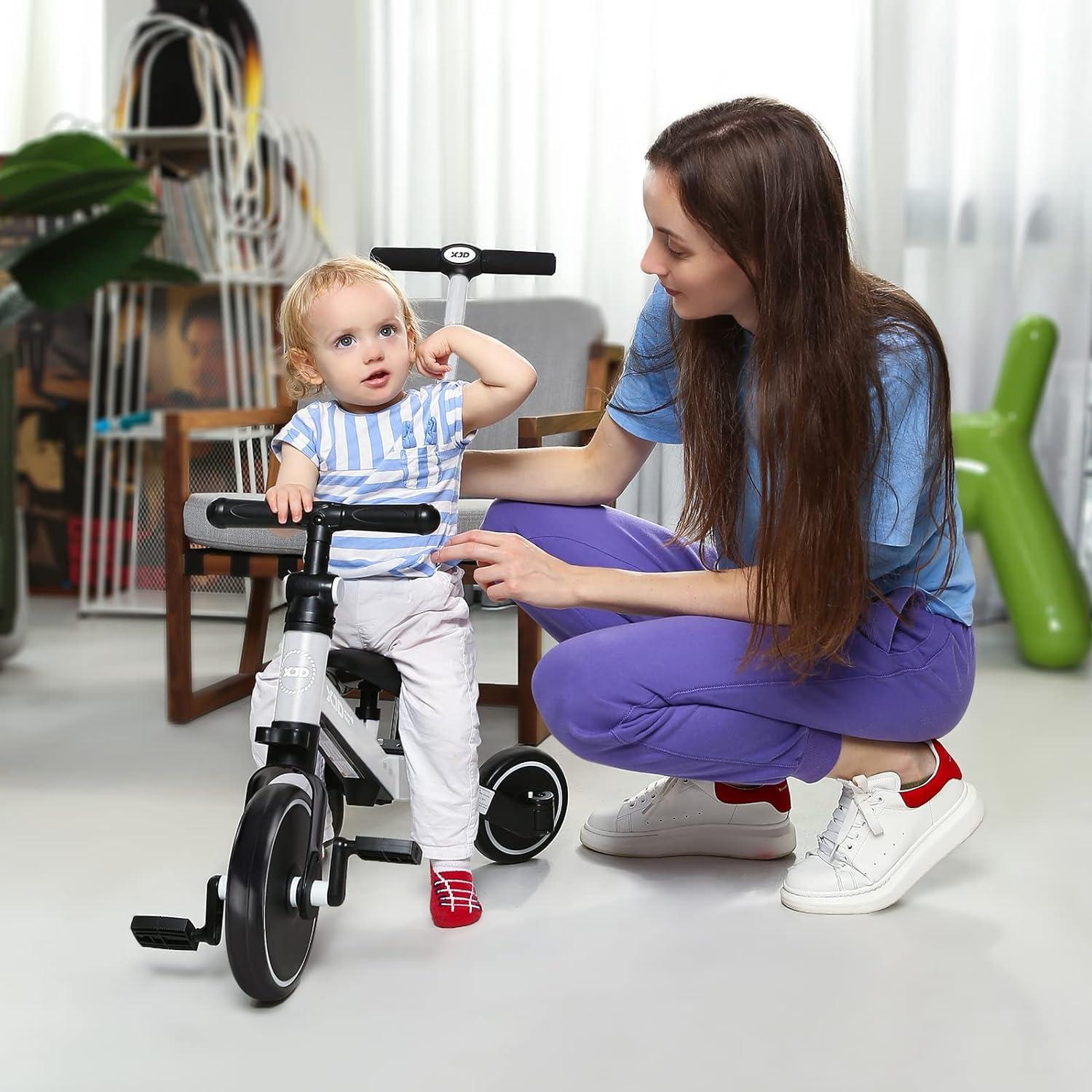 Kinder Dreirad Laufrad 4 in 1 für 10-36 Monate Verstellbarer Sitz