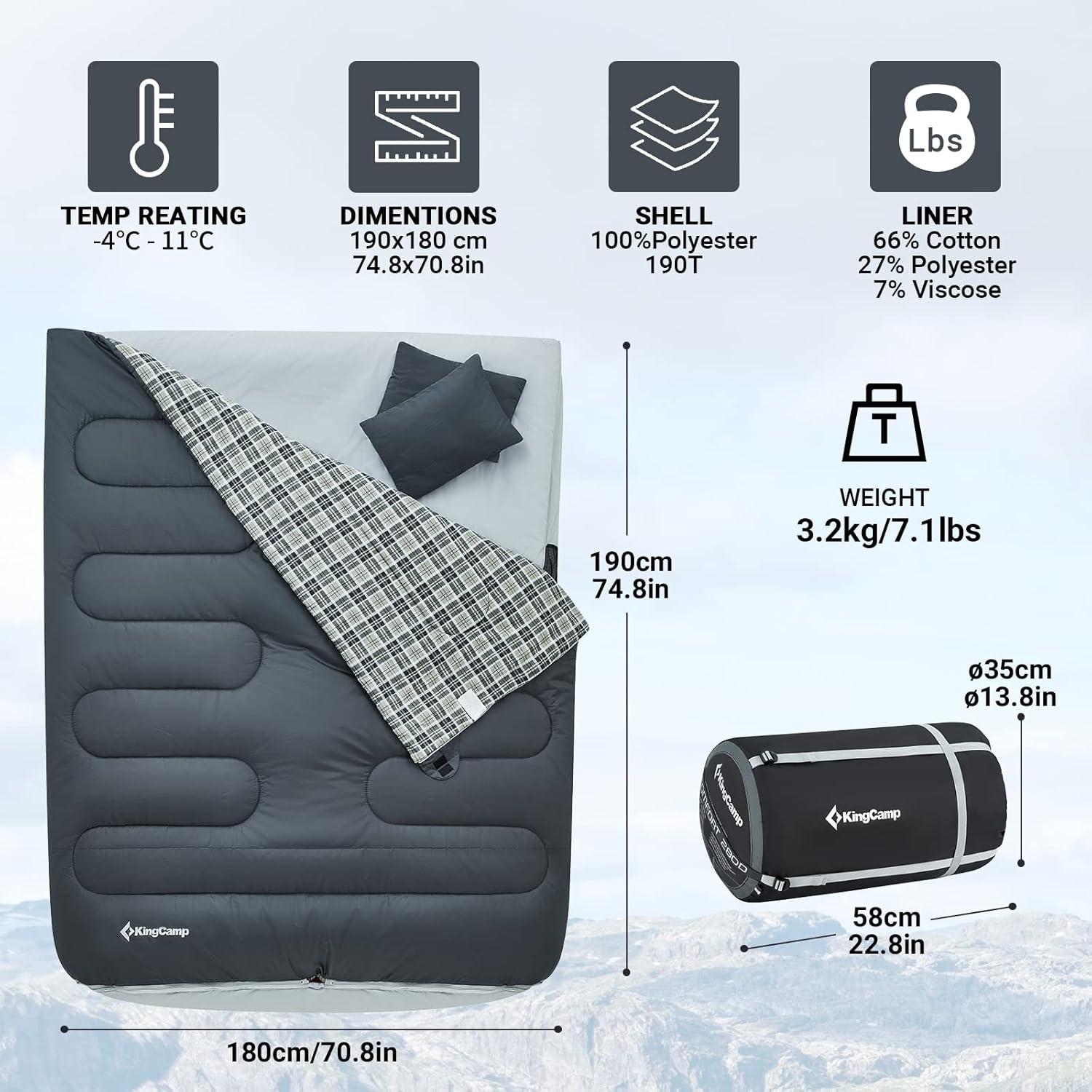 Doppelschlafsack Winter 2 Personen Decke 3-4 Jahreszeiten Outdoor