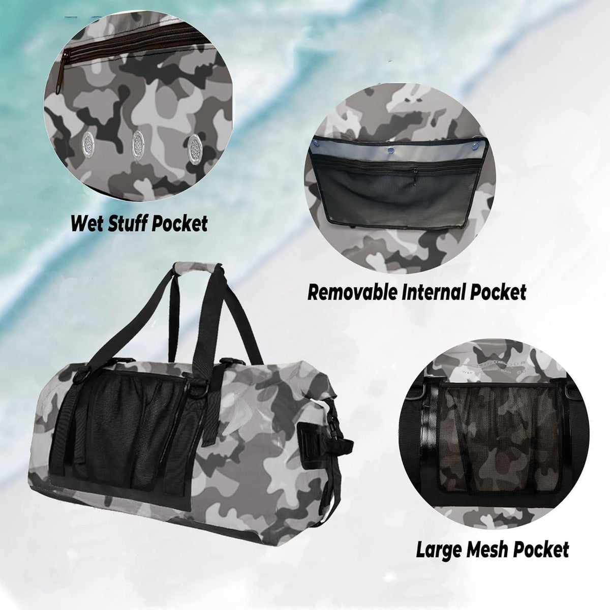 65L Wasserdichte Duffelbag – Reisetasche für Motorrad & Wassersport