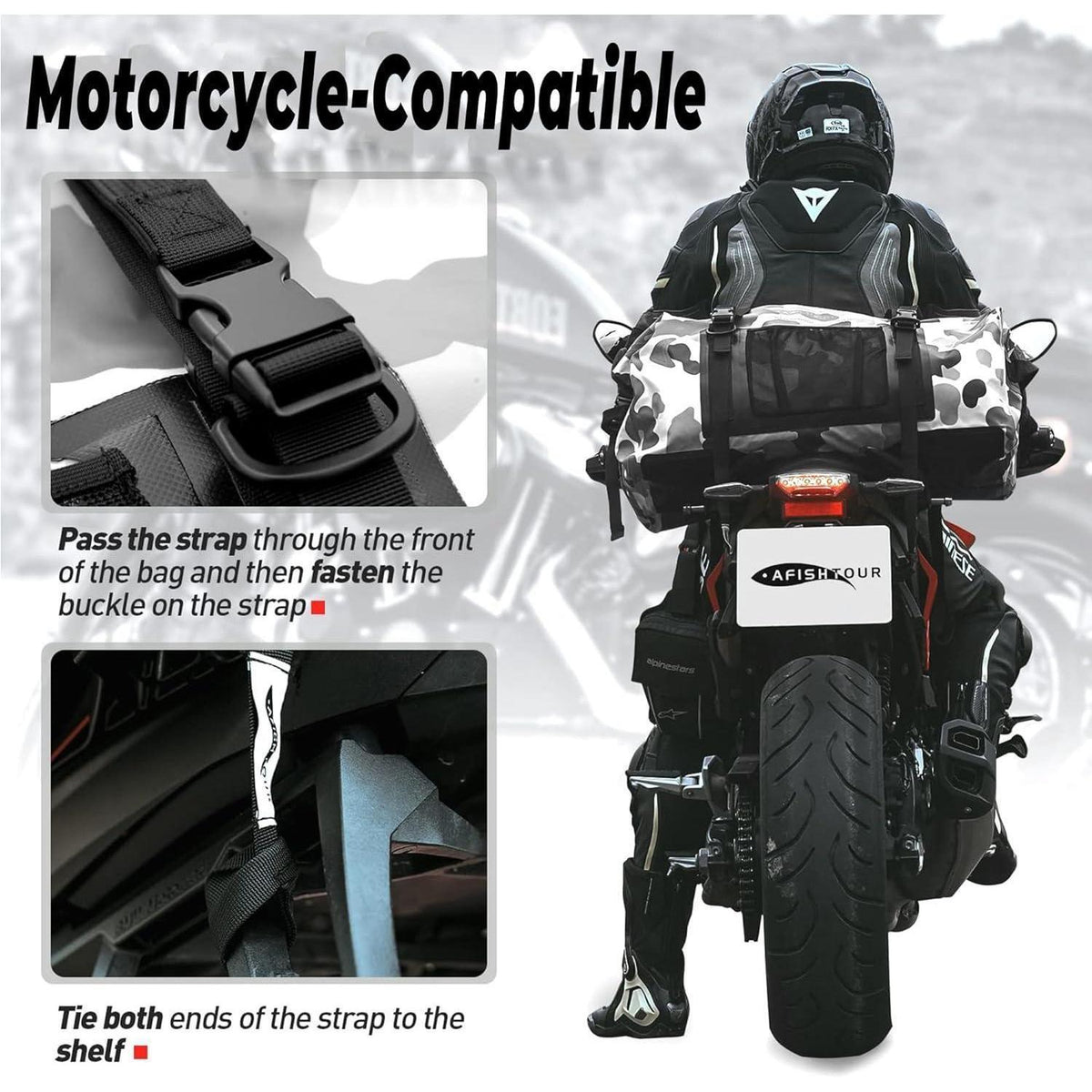 65L Wasserdichte Duffelbag – Reisetasche für Motorrad & Wassersport