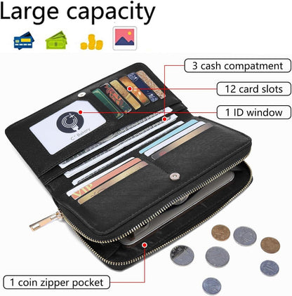 4-teiliges LOVEVOOK Schwarz Damen Handtaschen Set für Geschenk