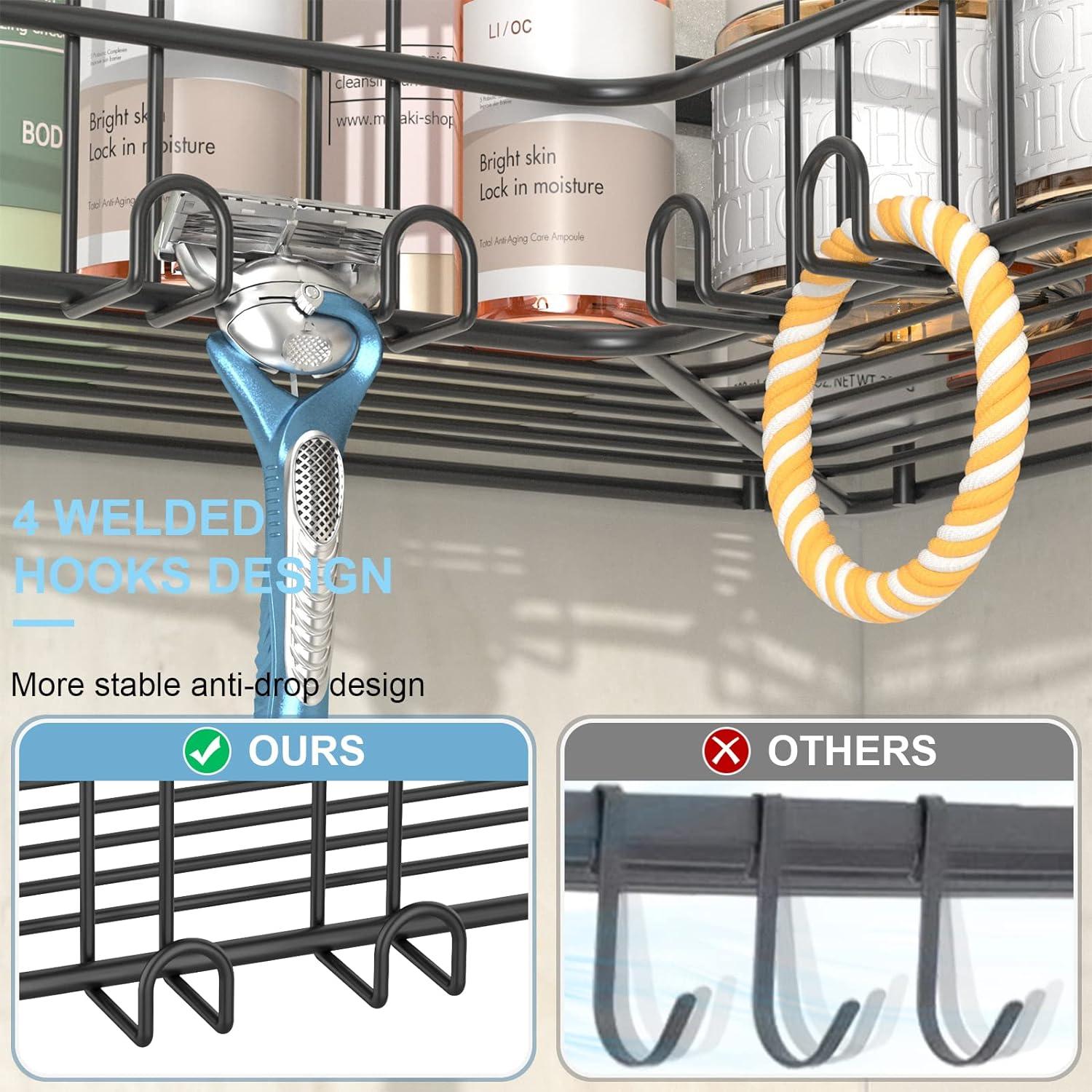 Duschablage Ohne Bohren 2er Set Edelstahl Schwarz Ecke Bad Küche