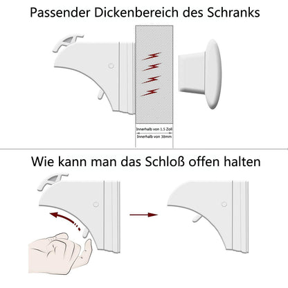 Baby Sicherheit Magnetisches Schrankschloss für Schrank und Schubladen - 10 Schlösser + 2 Schlüssel