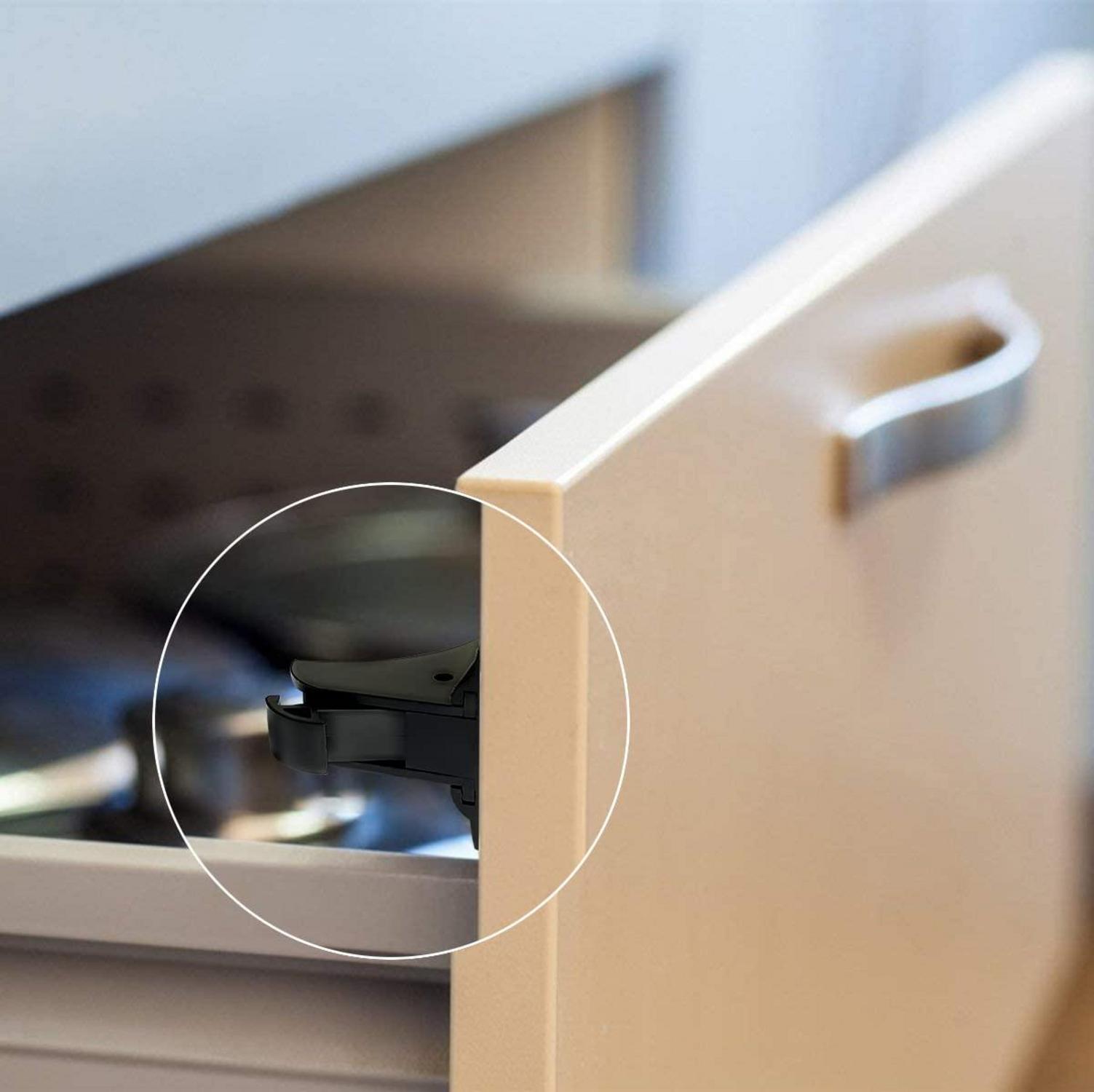 Baby Sicherheit Magnetisches Schrankschloss für Schrank und Schubladen - Schwarz
