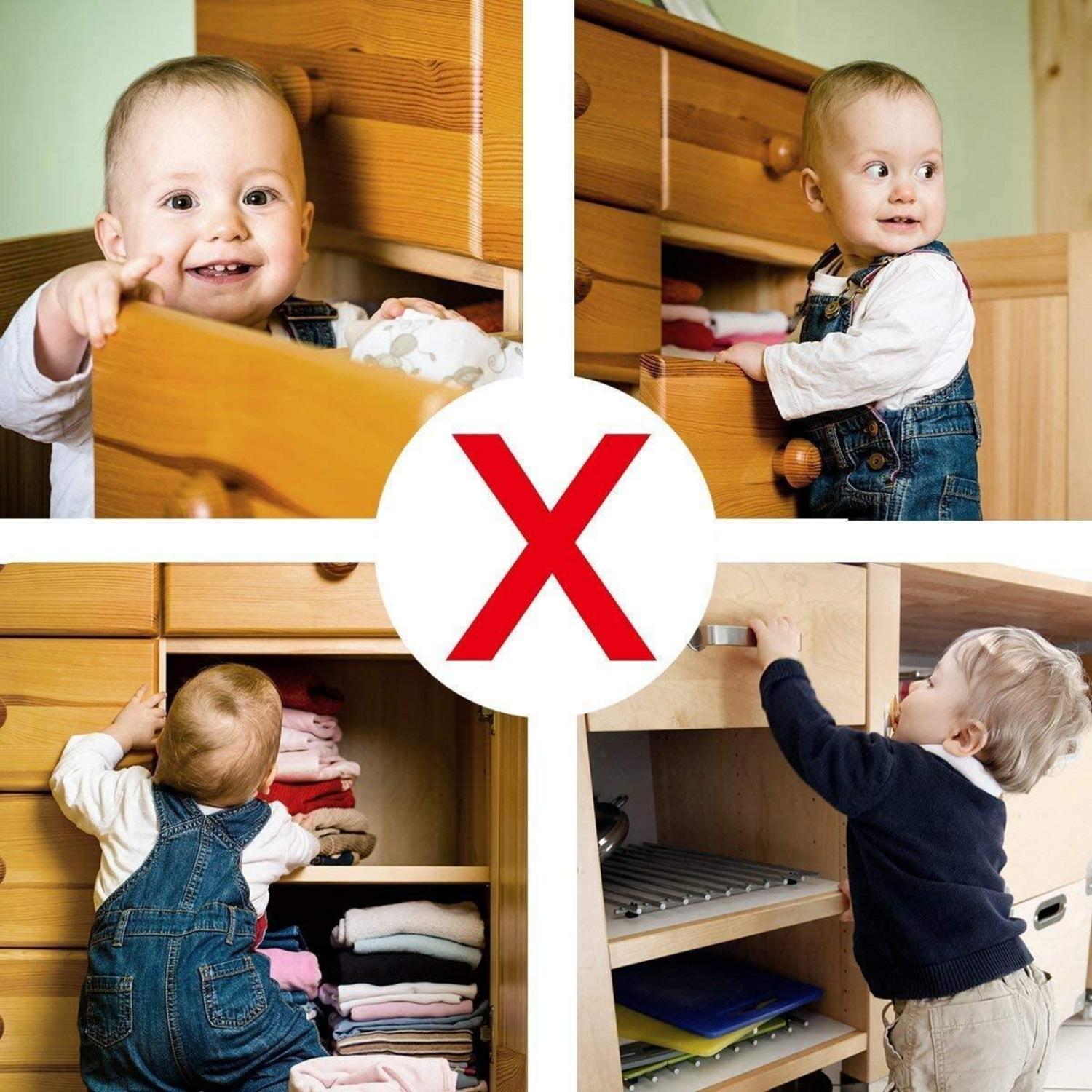 Baby Sicherheit Magnetisches Schrankschloss für Schrank und Schubladen - Schwarz