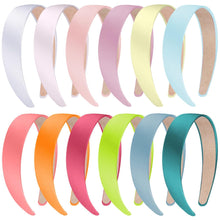 Satin Haarreifen DIY Stirnbänder 12 Farben 3cm für Frauen Mädchen